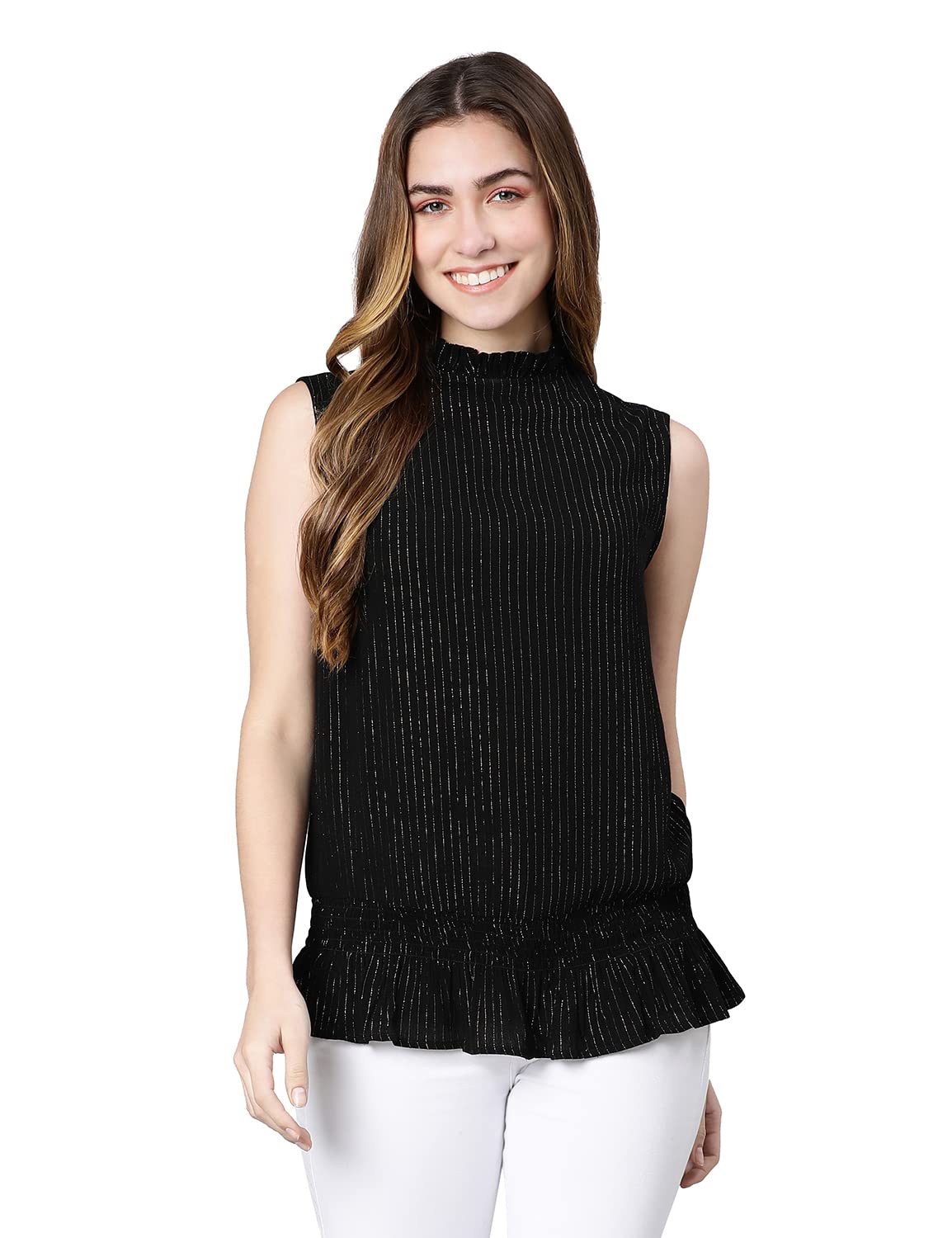 oxolloxo Shine Lara Lurex Print Color Women Linned top-picture-40