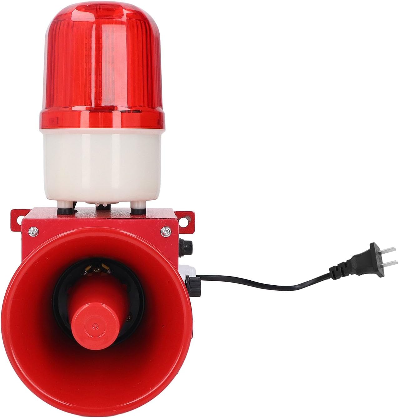 Industrial Sound and Light Alarm System with 115dB High Decibel Siren and LED Warning Light - Wall Mounted Audible Visual Security Horn - US Plug 110V - and Frost Proof (US Plug 110V)