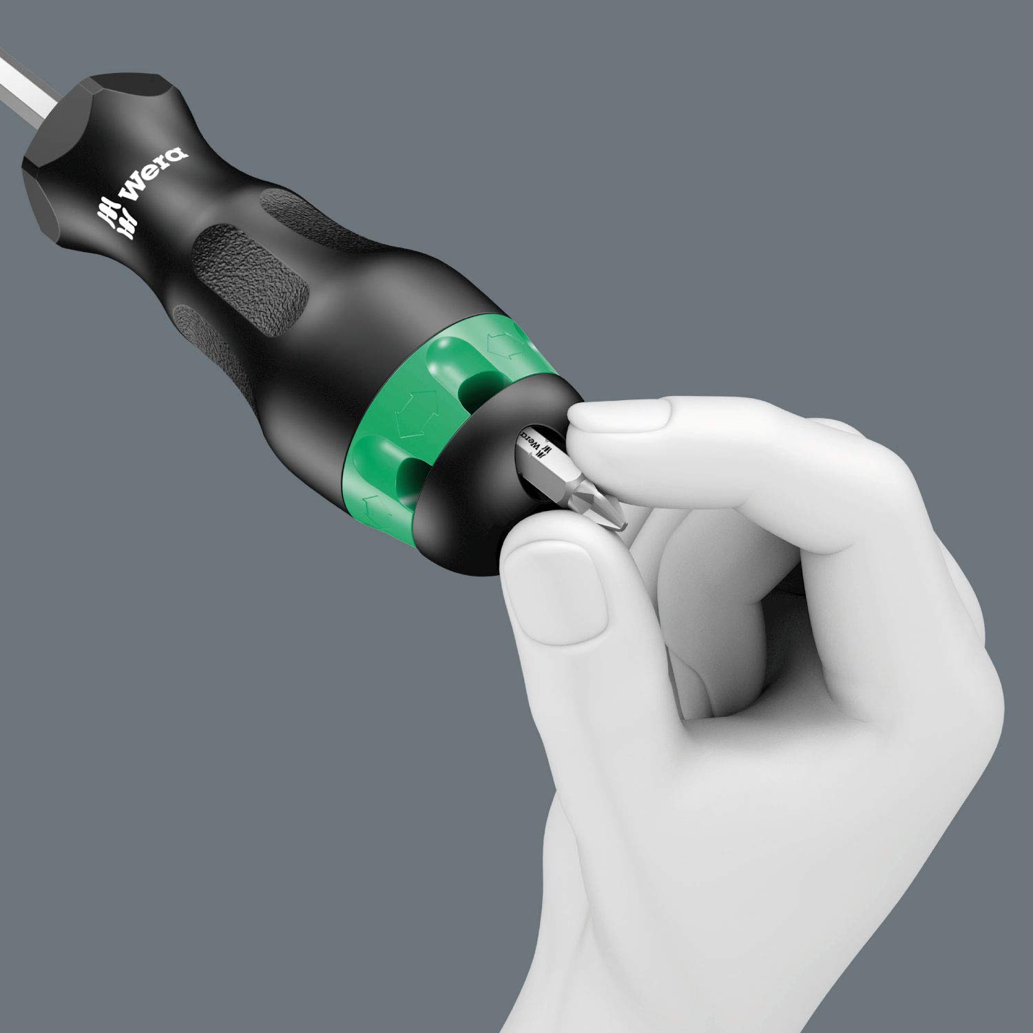 Wera 05051610001 819/1 Porte-embouts combiné avec puissant aimant permanent, sans embouts, 1/4 pouce x 120 mm, Noir/vert