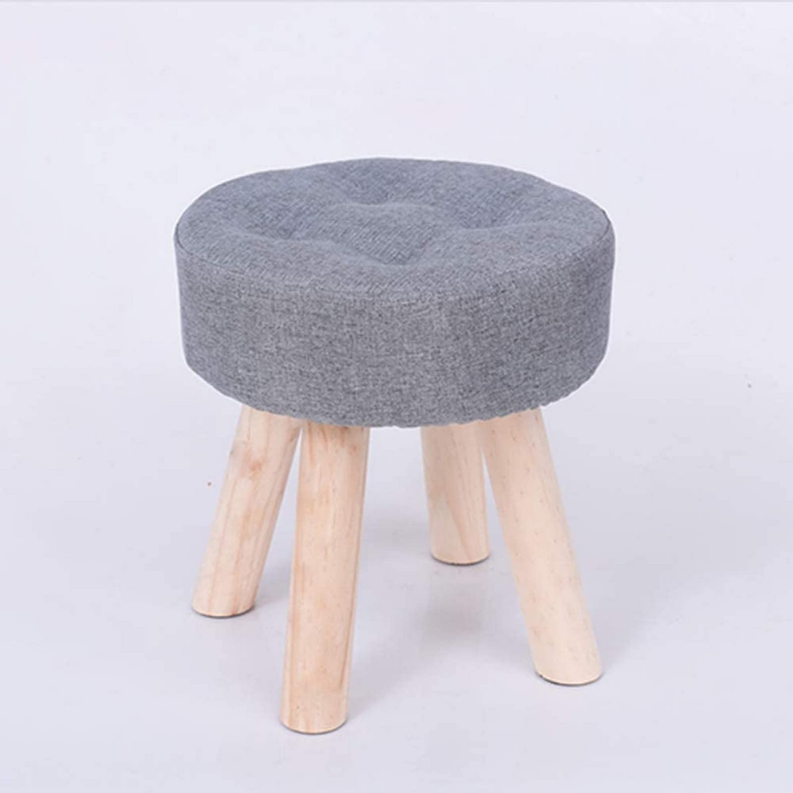 Repose-pieds ottoman en tissu et bois massif pour salon et chambre