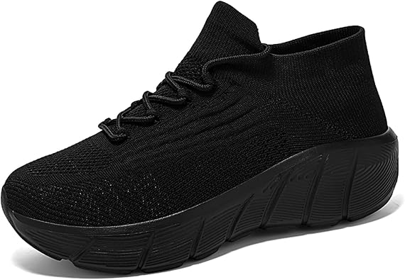 GSIGUL Mens Womens Tennis Walking Running Shoes Breathable Platform Chunky Shoes Thick Soled Sneakers