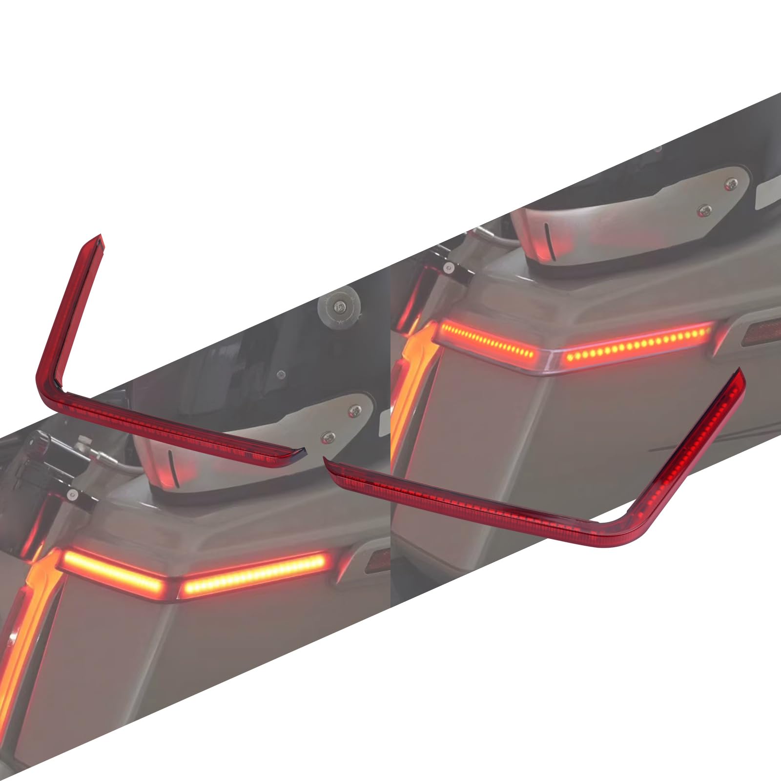 Photo 1 of HCmotorku LED Saddlebag Tail Light Running Brake Turn Signal Lamp Fits For 2023 CVO & 2024–2025 Harley Touring models with new OEM saddlebags Red Lens