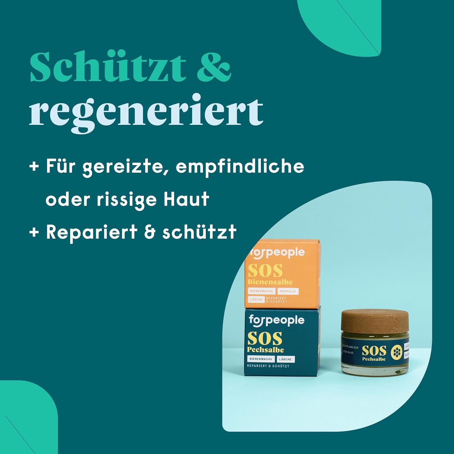 forpeople Pechsalbe 50ml – BIO Harzbalsam mit Lärchenharz für Gesicht & Körper – Harzsalbe bio mit Bienenwachs & Propolis – Reichhaltige Pechsalbe für trockene, beanspruchte Hautstellen