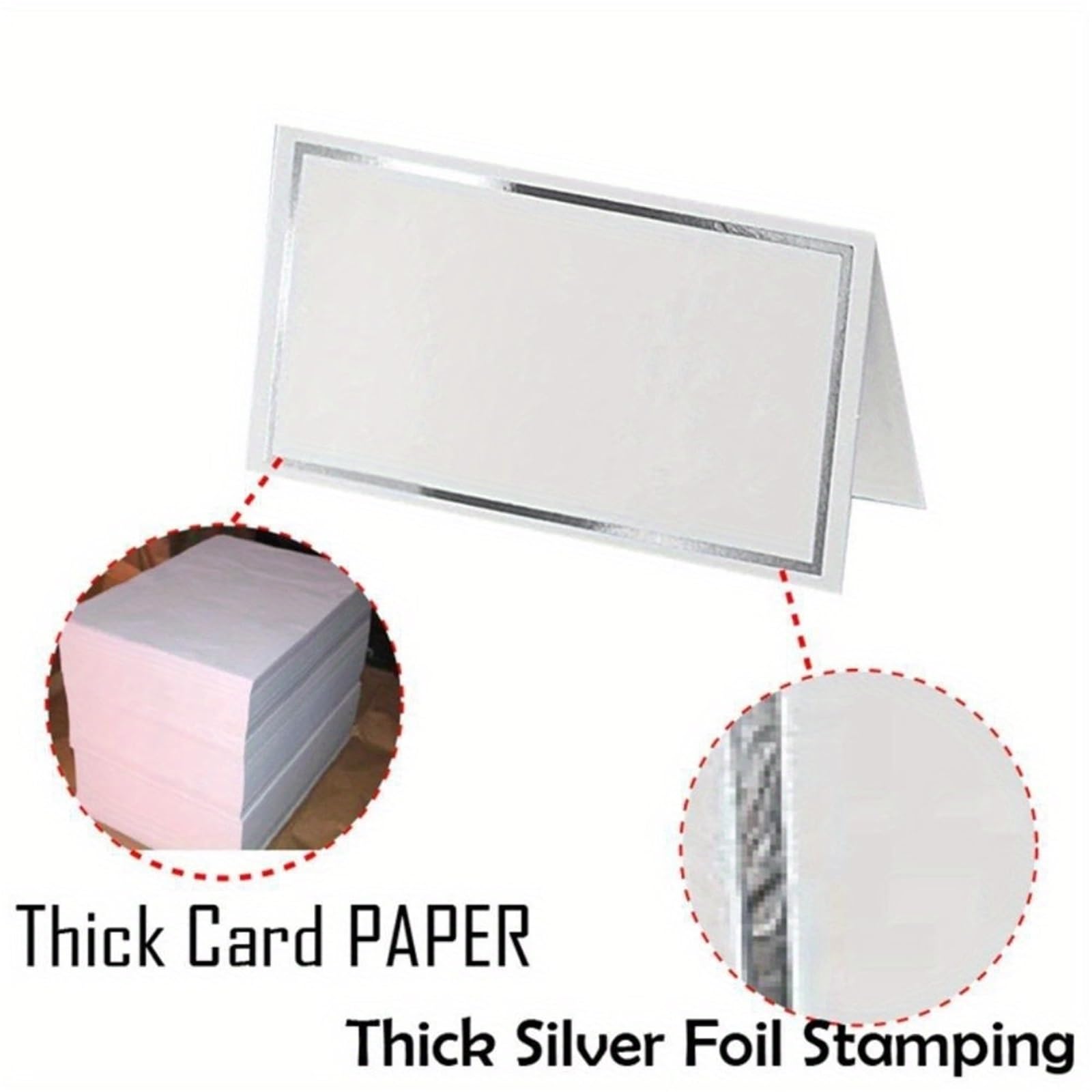 Tischkarten aus Papier | Gold und Silber 200 Stück for Hochzeiten, Bankette, Weihnachtsfeiern: Sitz- und Tischdekoration(Single sided gold)
