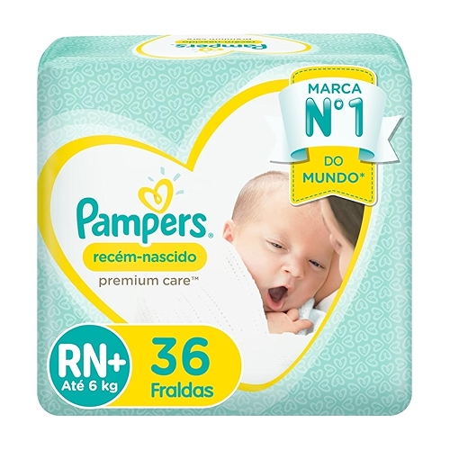 Fralda Pampers Recém-Nascido Tamanho RN+ 36 Unidades