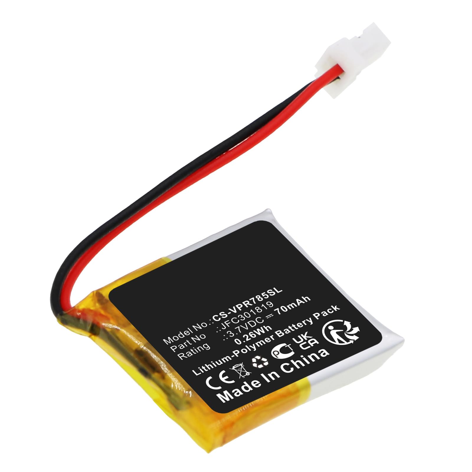 Sisawia Replacement Battery for Python 7857P,JFC301819,70mAh