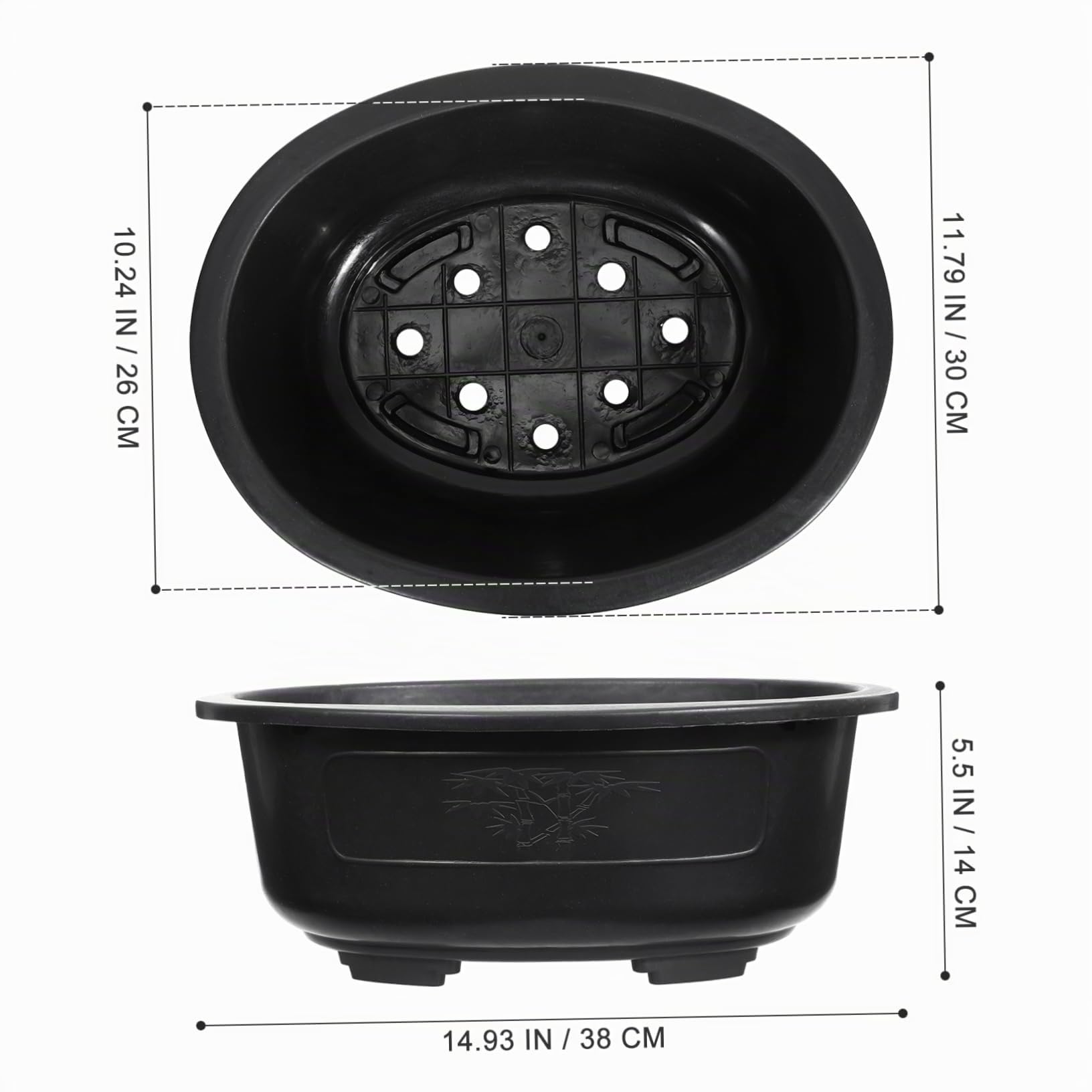 TOYANDONA 2 Pots De Fleurs Plastique Grande Taille 14.96In X 11.81In X 5.51In avec Drainage pour Jardin IntéRieur ExtéRieur Bonsaï Et DéCoration Balcon Bureau
