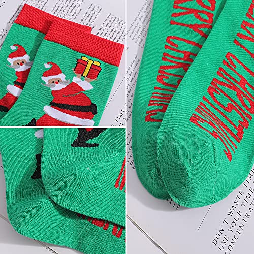 Ainuno Meias de Natal masculinas tamanho 9-15, meias de algodão divertidas meias de Natal meias soci