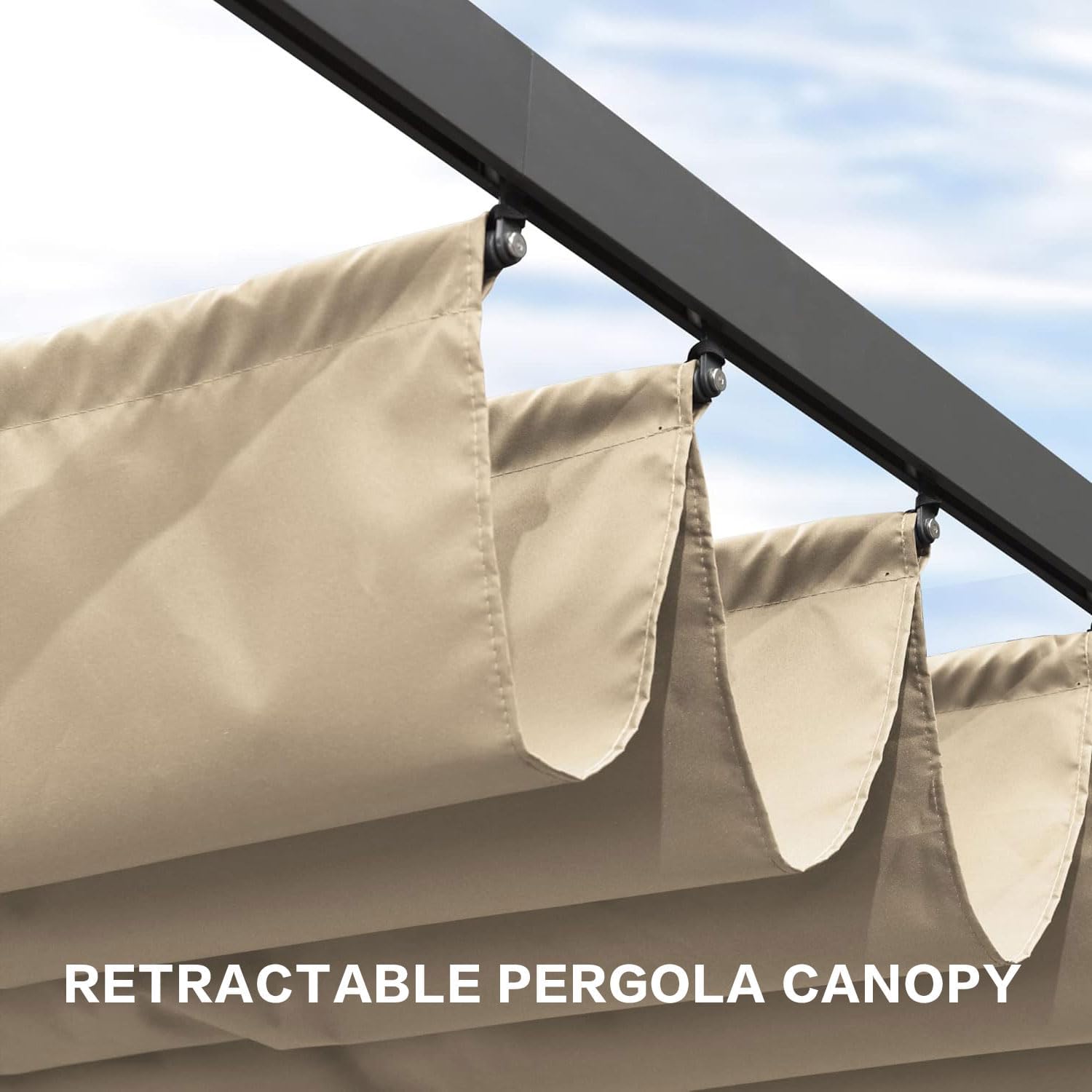Pergola Shade Cover Replacement Canopy Top Compatible with Home Depot Hampton Bay 10' x 10' Pergola Model #GFM00467F - Beige(Canopy Top Only)