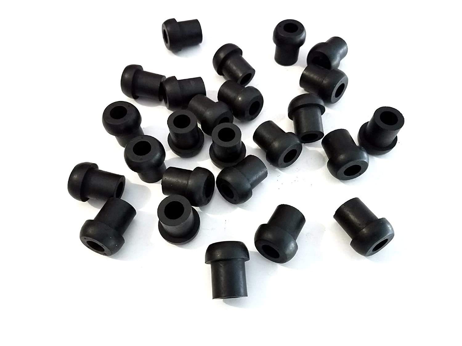 Lot of (25) Rubber Bushings (Head Diameter 1, Center Hole Diameter 7/16, Stem Diameter 3/4) Fits 3/4 Holes