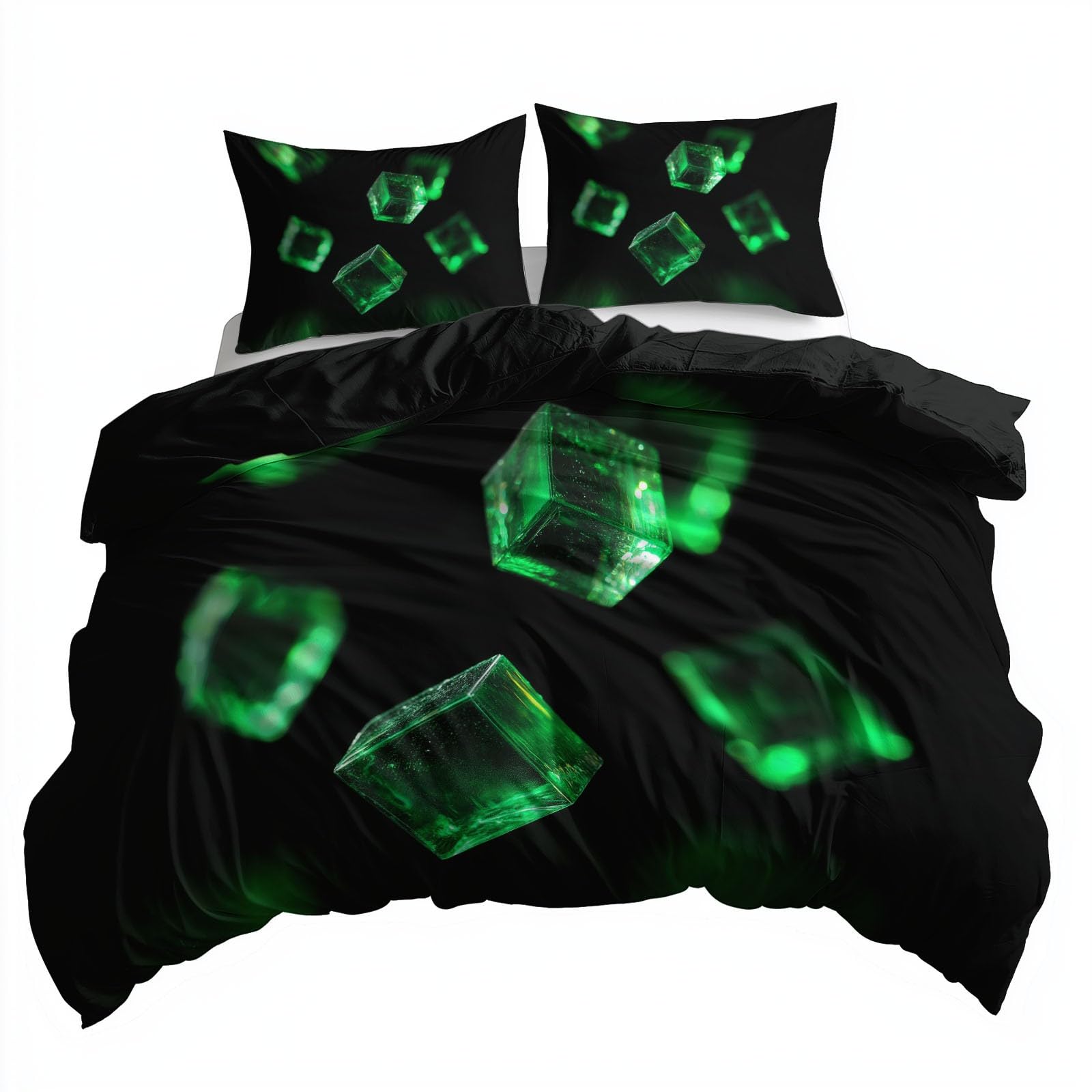 Juego de ropa de cama de 200 x 200 cm, 3 piezas, diseño de cubos