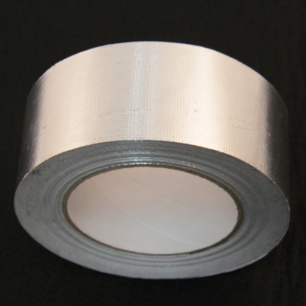 Fiberglass Aluminized Foil Heat Shield Thermal Barrier Adhesive Backed Heat Reflective Tape 2" x 82' Roll Silver