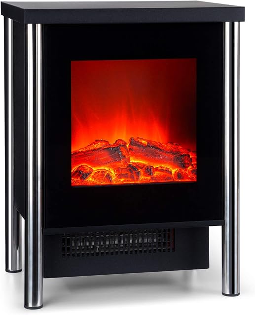 Klarstein Copenhagen - Electric Fireplace , Electric Fireplace , 2 Heating Levels: 950 or 1900 Watt , Flame Illusion Even Without Heating , Glass Front , Thermostat , Overheating Protection , Black