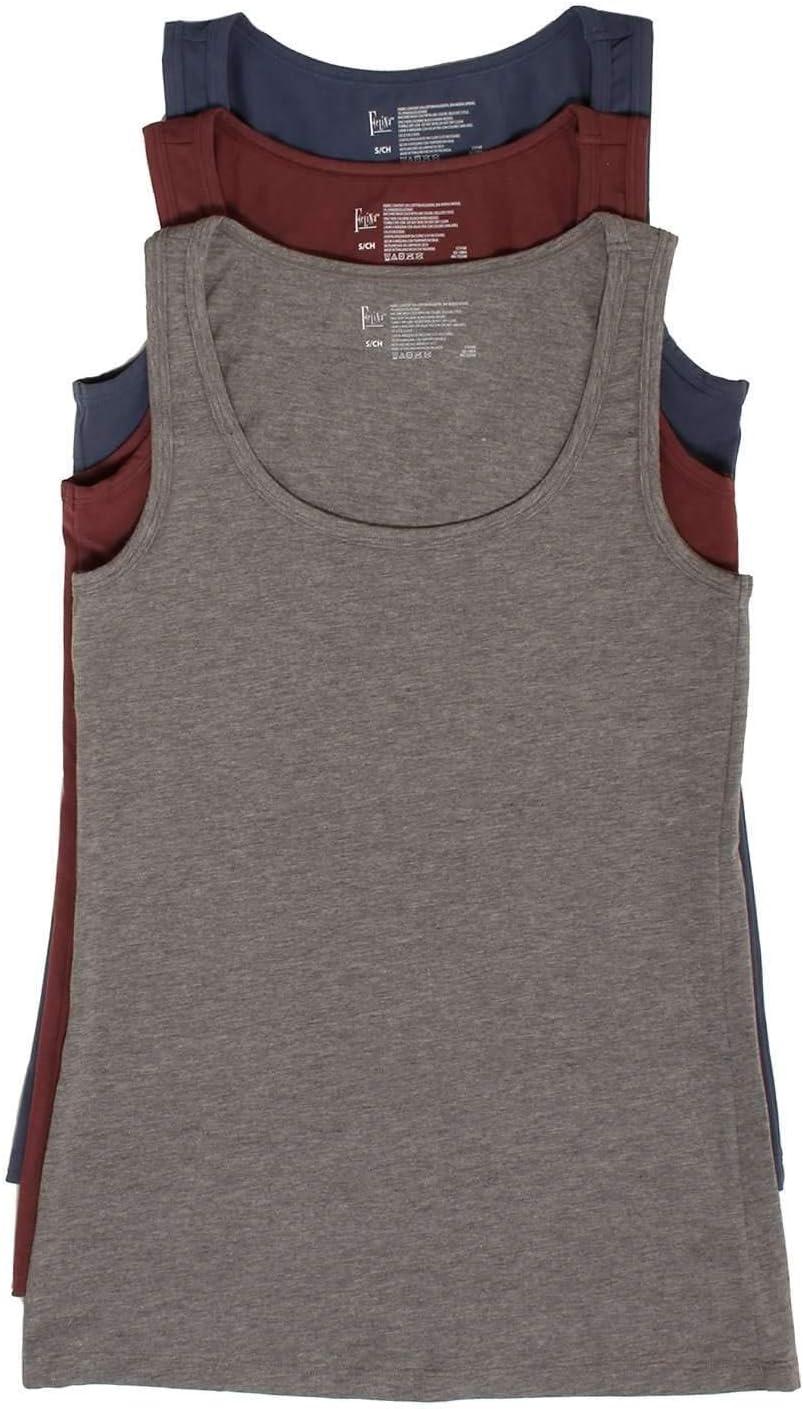 Stretch Layering Womens Tank Top - Seamless Cotton Tank Top for Women, Workout Top (3-Pack)
