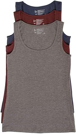 Felina Stretch Layering Womens Tank Top - Seamless Cotton Tank Top for Women, Workout Top 3-Pack