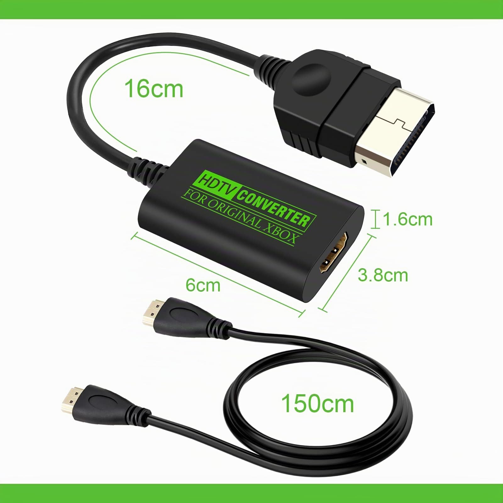 Convertisseur X-Box vers HDMI,Câble Adaptateur HDMI pour Console X-Box d'origine Prend en Charge Toutes Les résolutions Adaptateur X-Box d'origine