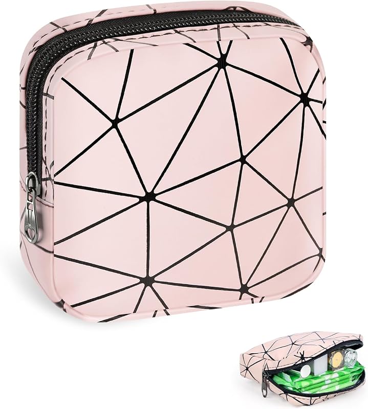 Necessaire SIDESUGAR com zíper, padrão geométrico, S-Pink