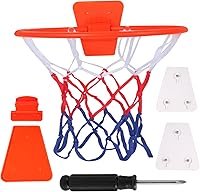 Foldable Silent Indoor Basketball Hoop - Adhesive No-Drill Wall Mount, Size 7 Compatible for Bedroom, Office, Home Gym