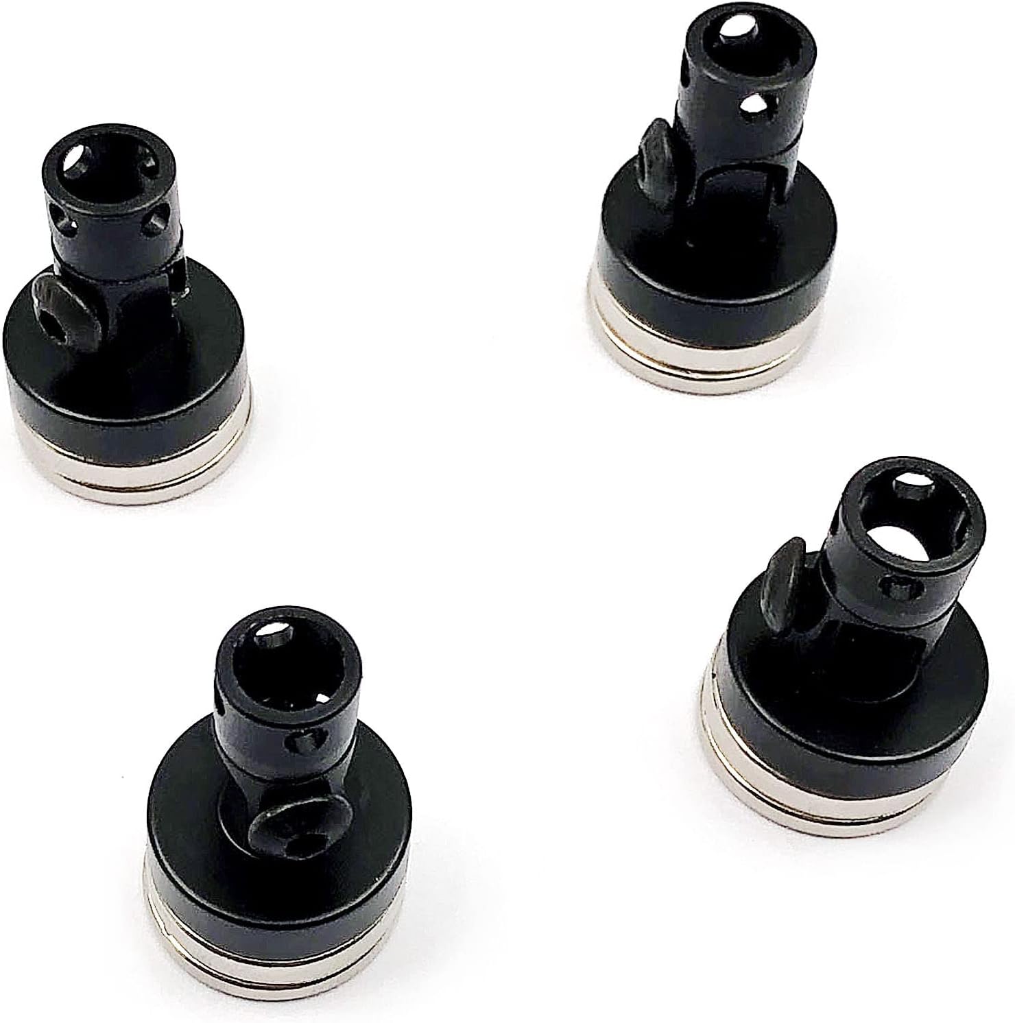 FainWan 4PCS RC Magnetic Body Post,Alloy Magnetic Stealth Invisible Body Shell Mount Column Compatible with H-S-P Red-cat Hi-Moto Tra-xxas SCX10 4WD 1/10 RC Car (Black) image 4