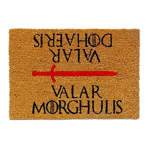 KOKO DOORMATS Felpudo Entrada casa Originales, Felpudo Original Valar Morghulis |Felpudos Originales y Divertidos para Entrada casa Puerta, terraza o jardín | Fibra de Coco y PVC | 40x60x1.5 cm