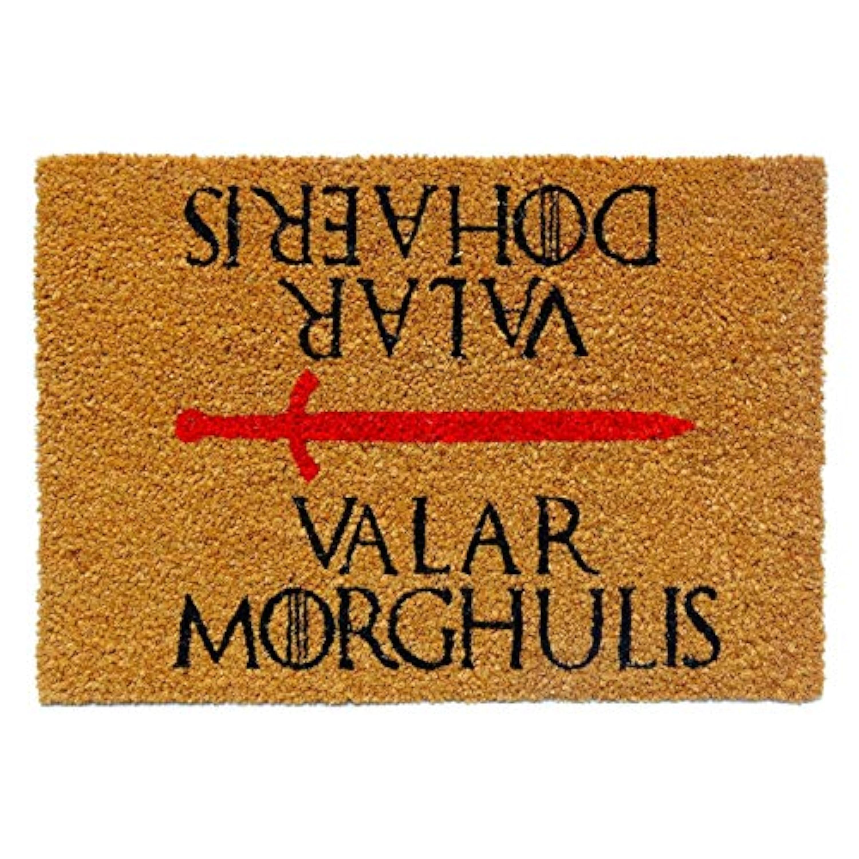 koko doormats Felpudo Entrada Casa Original de Coco Natural “Valar Morghulis” | Alfombra de Entrada Antideslizante para Exterior e Interior | 60x40 cm | Diseño Divertido y Friki | Base PVC Segura koko doormats Felpudo Entrada Casa Original de Coco Natural “Valar Morghulis” | Alfombra de Entrada Antideslizante para Exterior e Interior | 60x40 cm | Diseño Divertido y Friki | Base PVC Segura