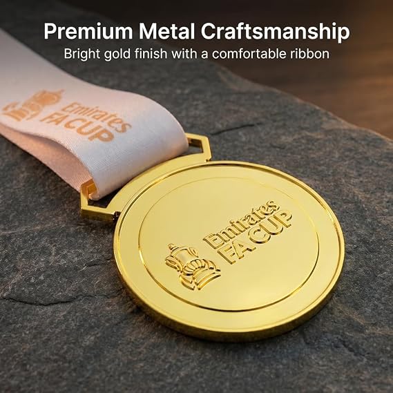 20252026 FA Cup Champions Medals,All-Metal Construction,Double-Sided Embossing,Football League Souvenir Gifts for Fans