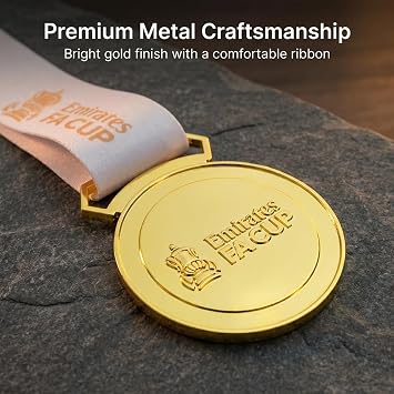 20252026 FA Cup Champions Medals,All-Metal Construction,Double-Sided Embossing,Football League Souvenir Gifts for Fans