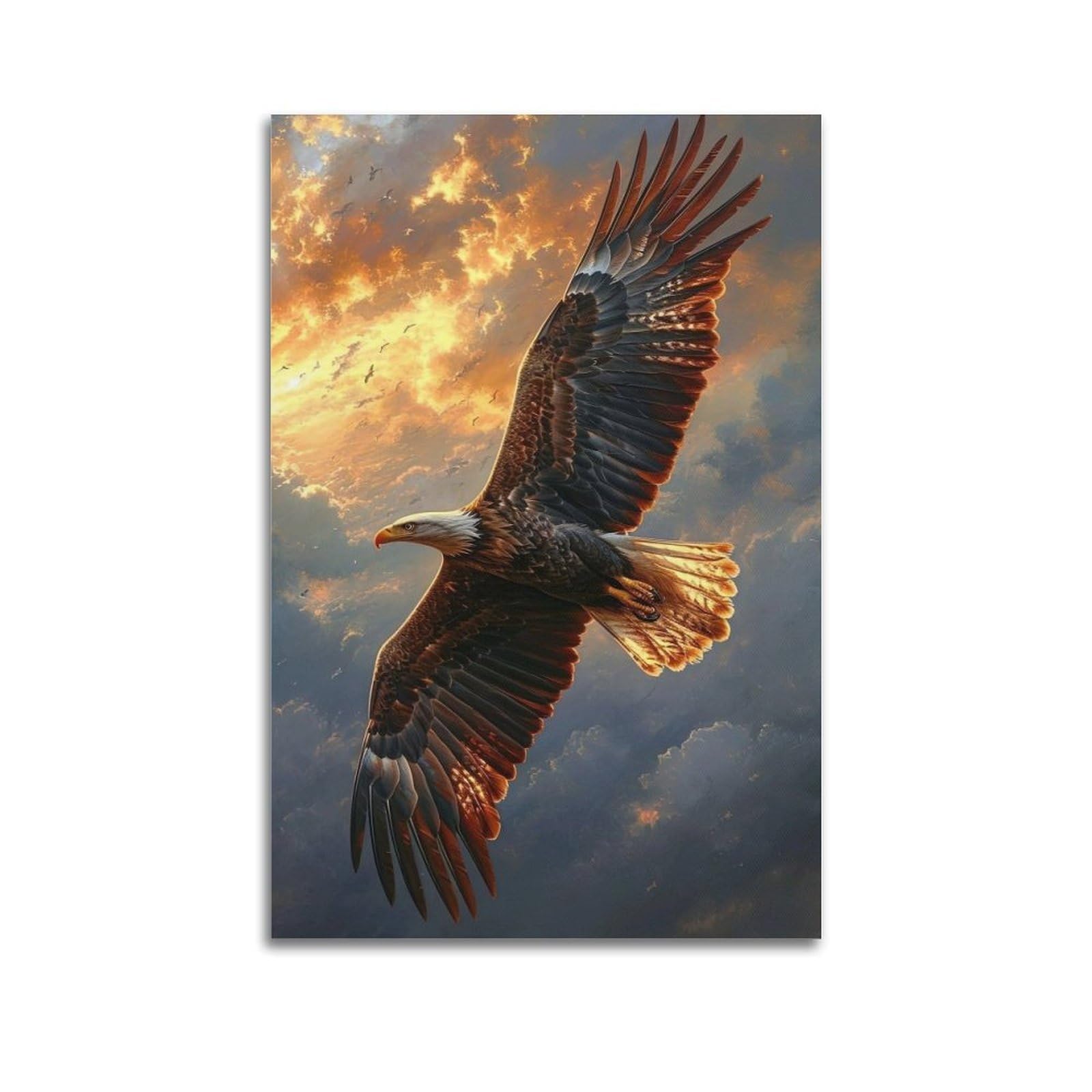 WZKTCL Animal Artwork Poster Eagles Soaring in The Sky Poster Decorative Painting Canvas Wall Posters And Art Picture Print Modern Family Bedroom Decor Posters 24x36inch(60x90cm)