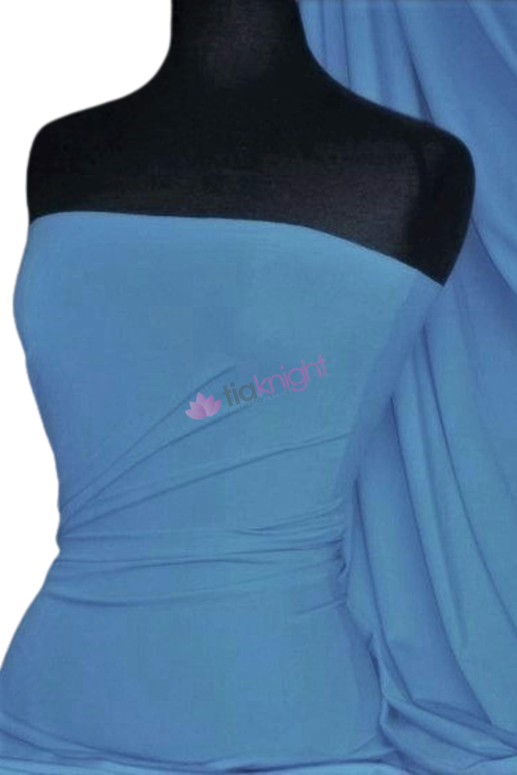 Premium Quality Matte Nylon Lycra | 4 Way Stretch Swim Wear, Dance Leotard/Leggings, Dressmaking Material | Matching Shades in Mesh | 30+ Colours | Sold by The Metre, by Tia Knight (Denim Blue)