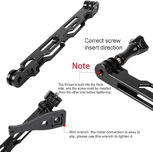 Miniatura 4 de PellKing (12 Pcs) Aluminum Alloy Extension Arm Helmet Mount Kit for for Insta360 One X5X4X3,X2,X,Metal Adapter Helmet Sticker Extension Arm Mount