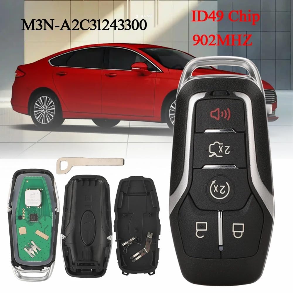 M3N-A2C31243300 Telecomando a 5 pulsanti con Chip ID49 Chip 902 MHz HITAG PRO per Ford Fusion Explorer Edge Mustang 2013-2017.
