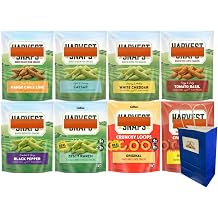 Big Top Deals USA 8-Pack Veggie Chips Custom Bundle - White Cheddar, Zesty Ranch, Tomato Basil, Mango Chili Lime, Black Pepper, Original, Hot & Spicy, Caesar Harvest Snaps - 5.25x3.2x8 Blue Bag