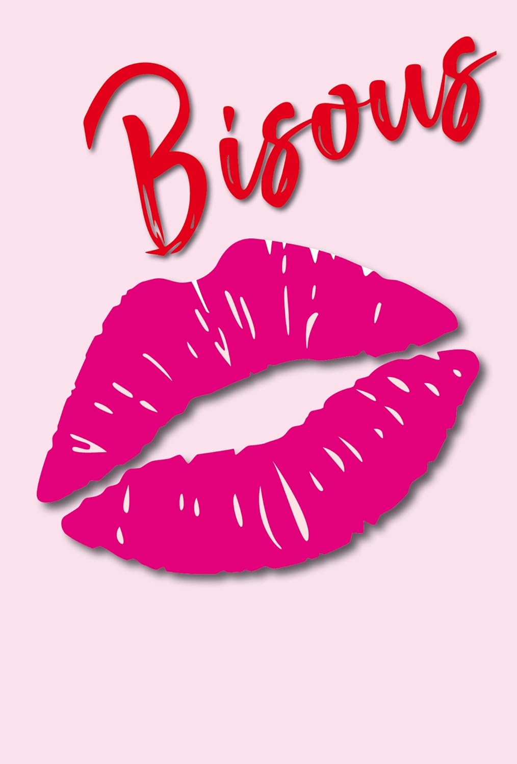 Kisses for You Card Lipstick Pink Girl Ladies Girlfriend Sister Cuckoo Clock Birthday Mother's Day Mum I Love You Illustration with Envelope Format 12 x 17.5 cm Paper 300
