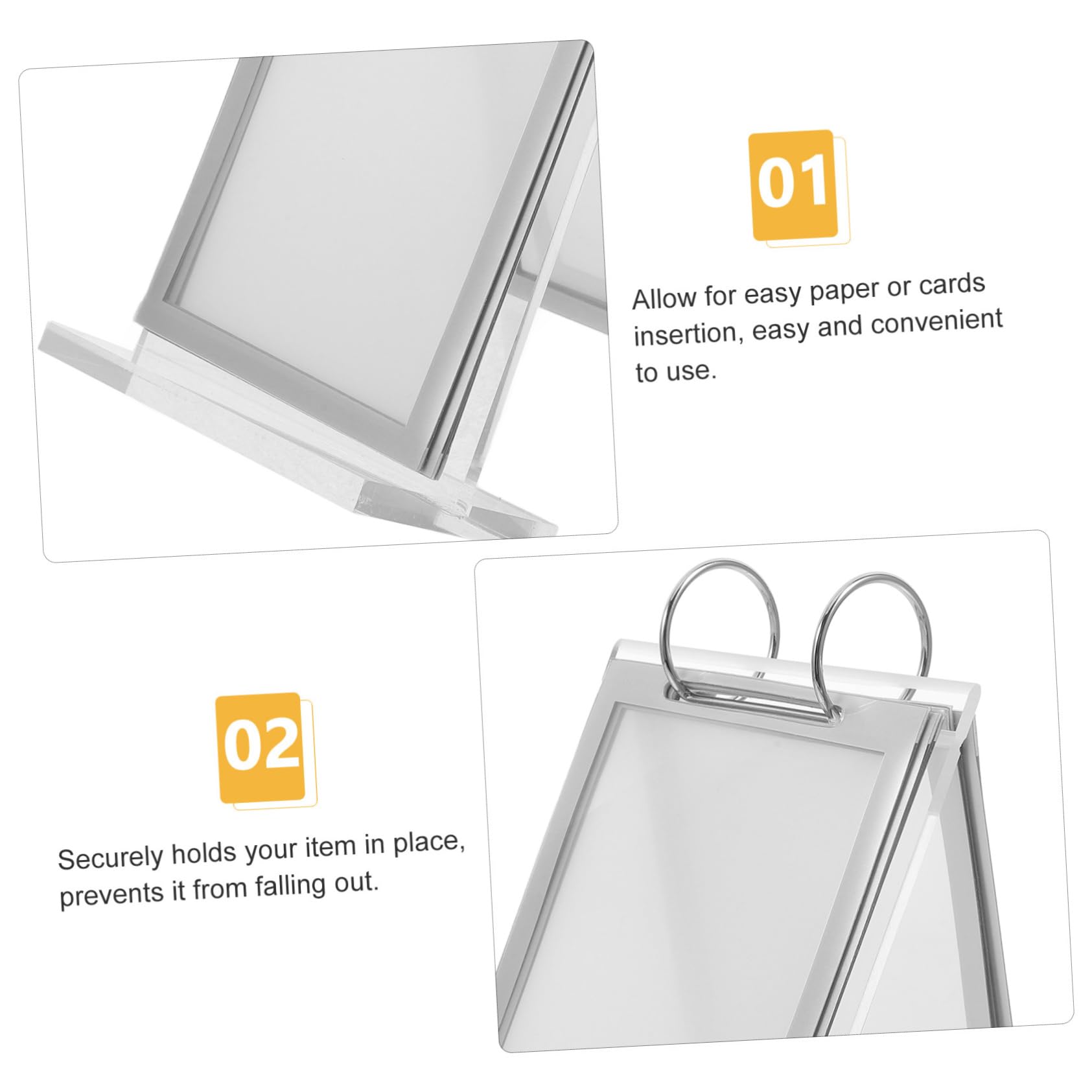 TEHAUX Lot De 4 Présentoirs De Menus Stables Et Robustes Avec Base En Acrylique Pour Restaurants Et Hôtels