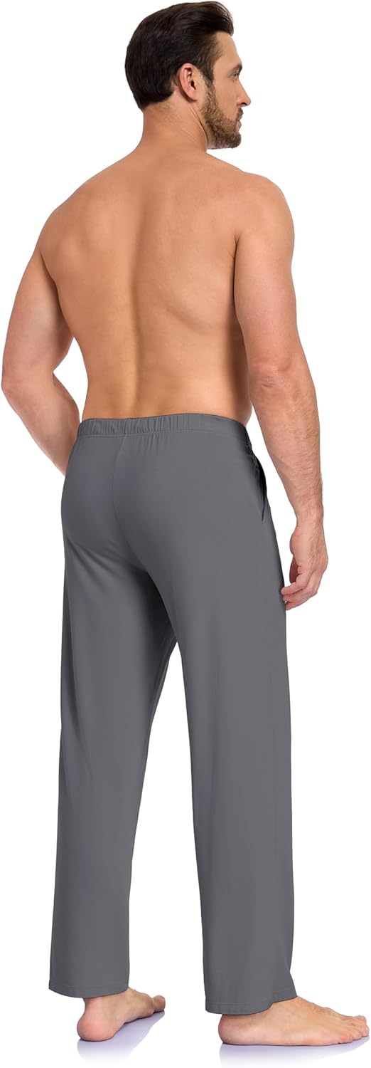 COLORFULLEAF Mens Cotton Pajama Pants Soft Sleep Lounge Bottoms 2 Pack Pj Pant Sleepwear with Pockets - Image 5