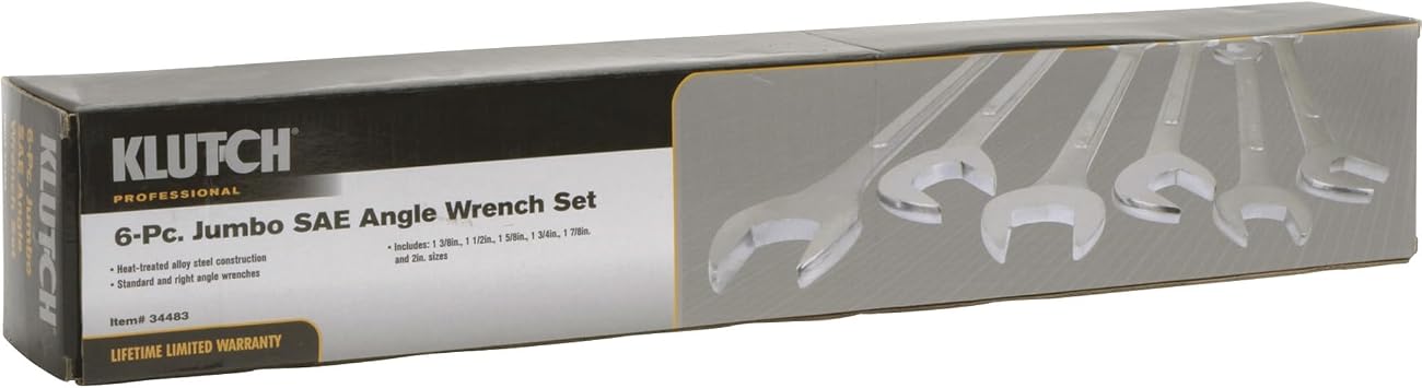 Klutch Jumbo SAE Angle Wrench Set, 6-Pc.