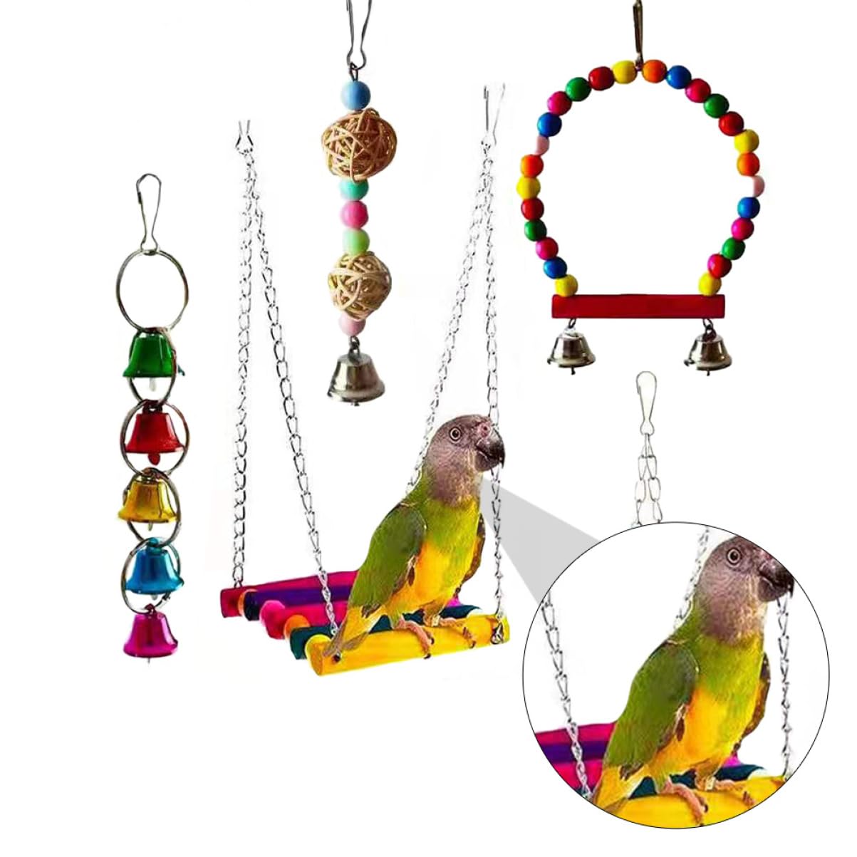 Happyyami 5pièces Jouets à Mordre pour Oiseaux Accessoires Amusants pour Perroquets Jouets à Mastiquer pour Oiseaux Fournitures pour Animaux De Compagnie