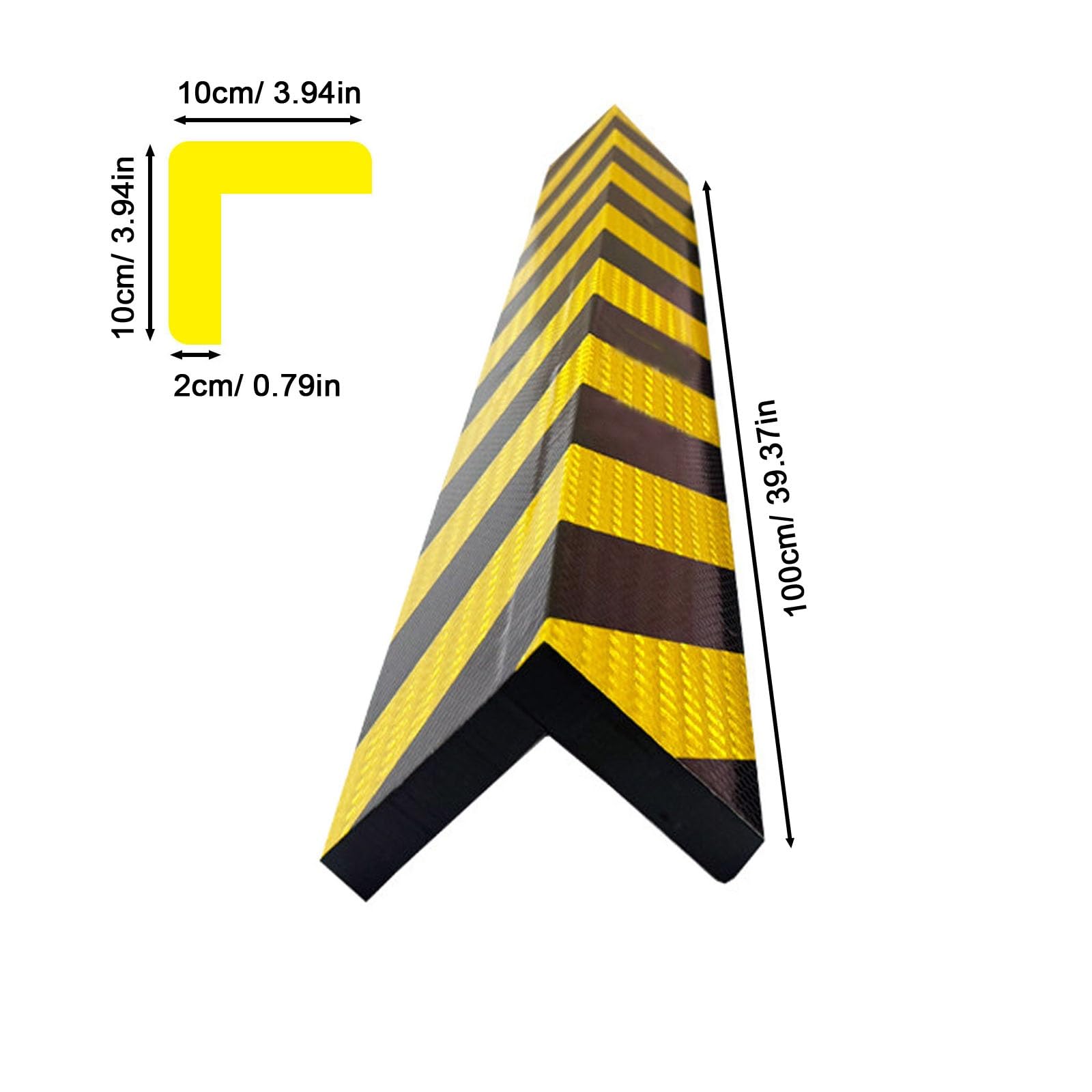 Protection d'angle murale en forme de L - Protection d'angle autocollante en mousse polyuréthane pour escalier et colonne - Design réfléchissant - Longueur 1 m