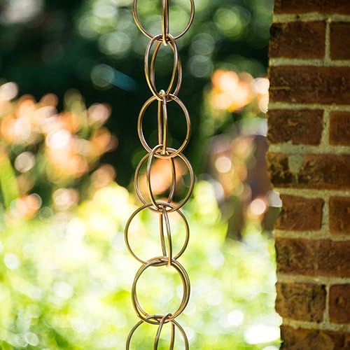 Miniatura 2 de SPRING HILL NURSERIES - Cadena de lluvia de cobre pulido - Adición funcional y hermosa a cualquier patio