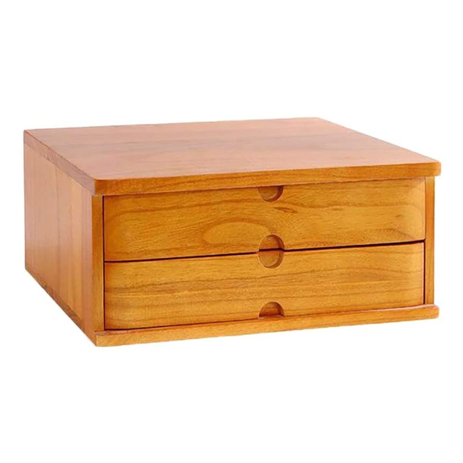 ASerZenith Solid Wood Filing Cabinet, 2-layer Desk Storage Box, Shelf Magazine Information Rack, Suitable for A4 Paper, Magazines, Files