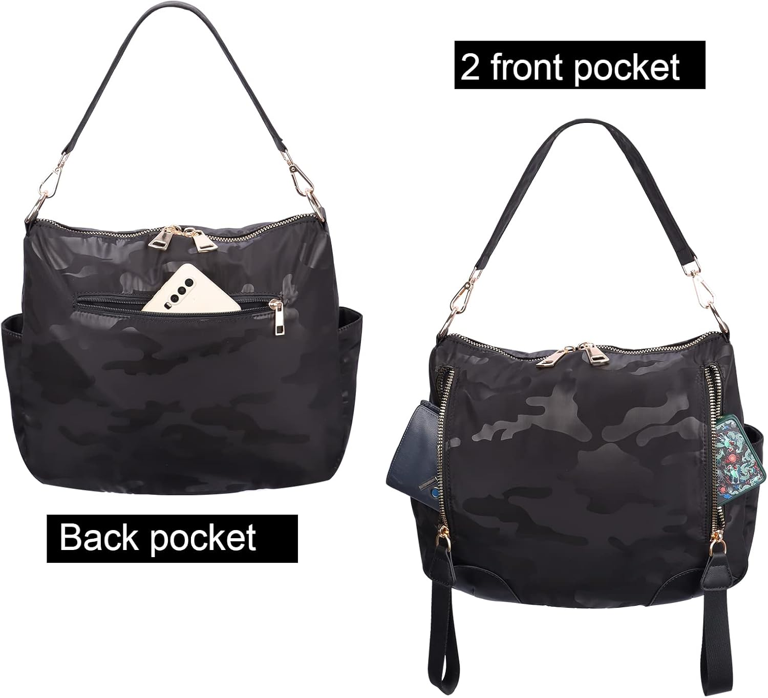 Women Nylon Crossbody Bag Hobo Tote Bag Large Capacity Anti-theft Lightweight Travel Shoulder Bag - Image 5