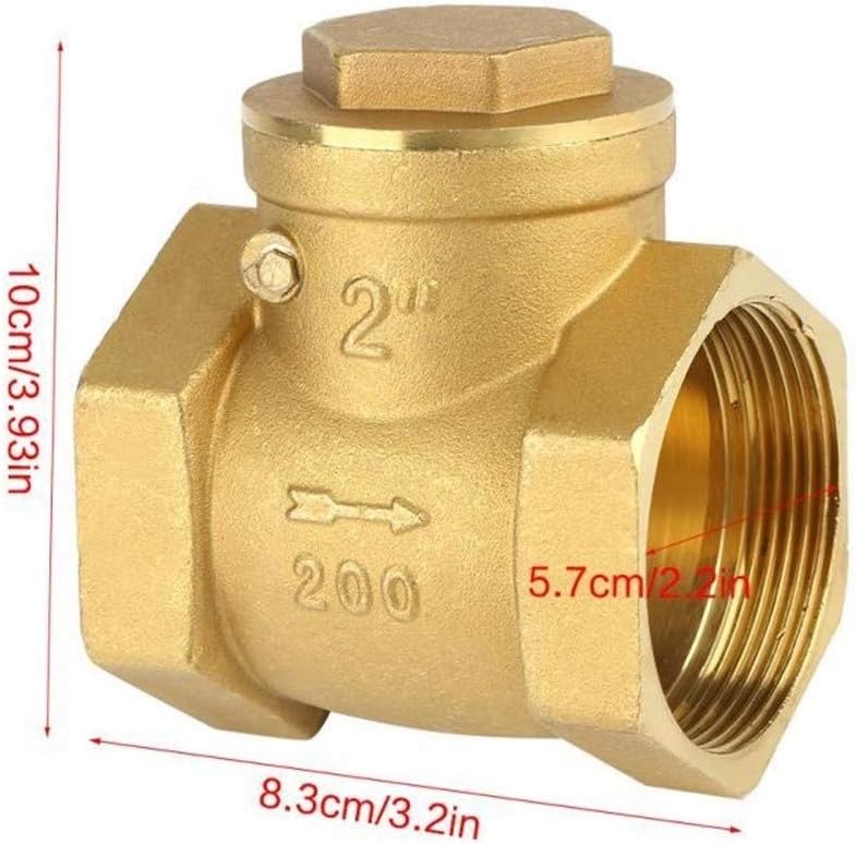 DN50 Check Valve Female Thread Brass Non-Return Swing Check Valve 232PSI Prevent Water Backflow