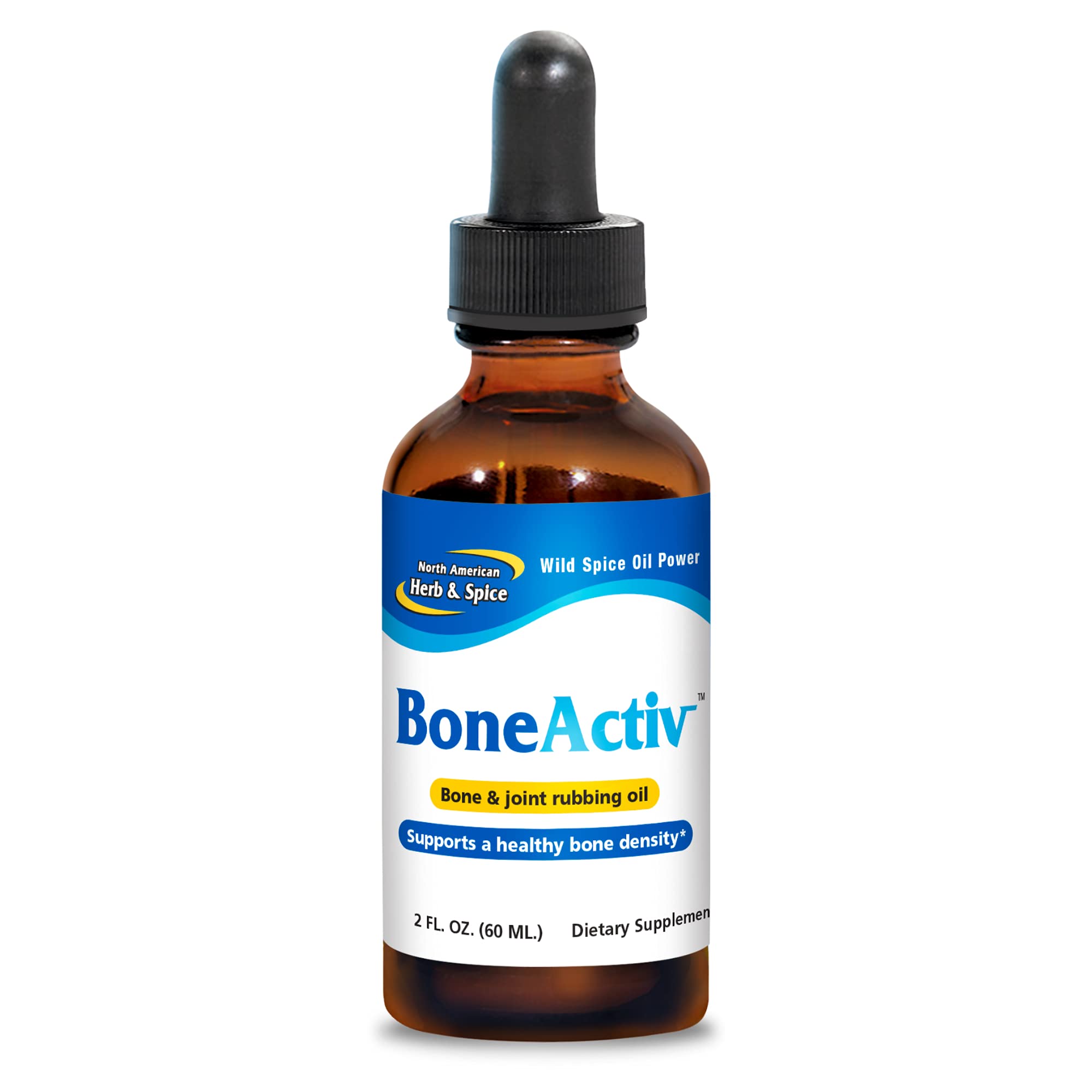 NORTH AMERICAN HERB & SPICE BoneActiv - 2 fl. oz. - Bone & Joint Rubbing Oil - Supports Healthy Bones - Non-GMO, Vegan - 346 Servings