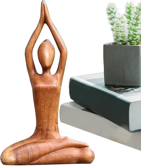 Estatuas de Yoga en Madera - Decoración Zen para Jardín y Hogar