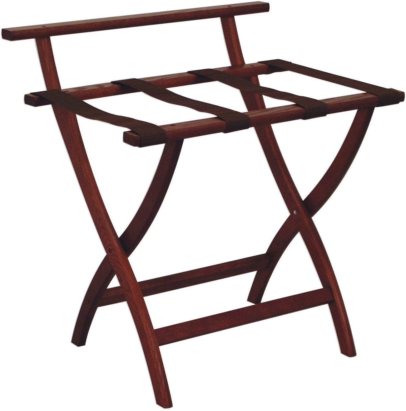 Wooden Mallet Wallsaver Luggage Rack Mahogany 23.75"Hx29.5"Wx18"D Lr4-Mhbrn