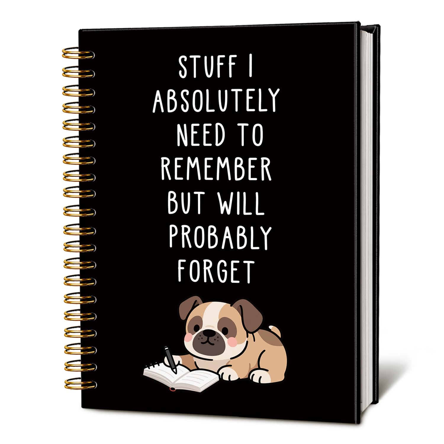 Divertido cuaderno de perro boxer, regalos para mujeres y hombres, regalos para amantes de los perros boxeadores, regalos divertidos para compañeros de trabajo, cuaderno de espiral de tapa dura