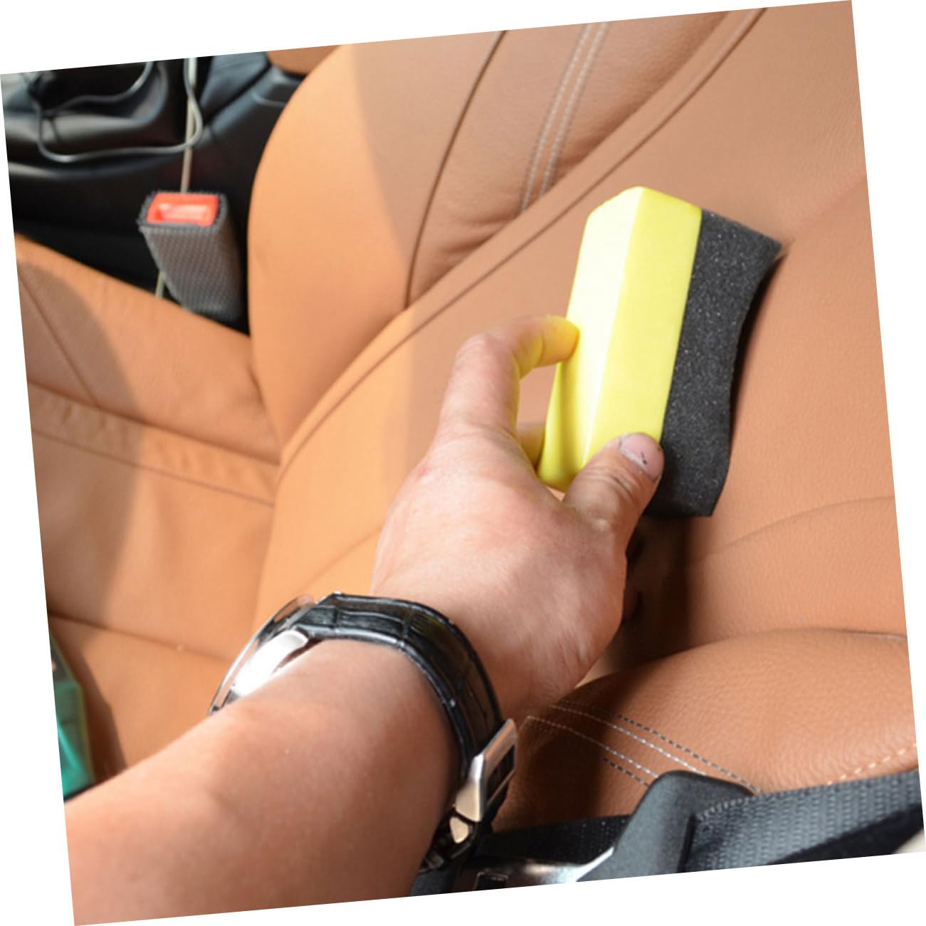 Ciieeo 5 Series Esponja De Lavado De Autos Lavar Suave Esponja De Coche Aplicador De Cera para Automóvil De Limpieza De Coche Largo De Arcilla Compuesto PE 10 Piezas X 5