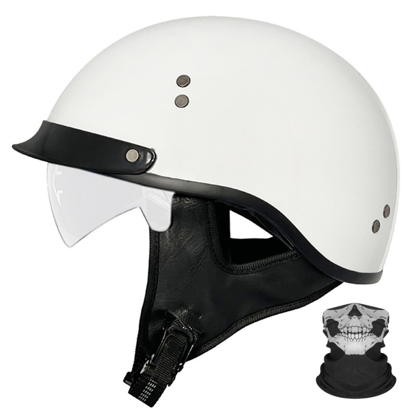 Kask motocyklowy retro, kask motocyklowy typu jet, do cruiser, choppera, motoroweru, skutera, homologacji ECE 22.06, dla kobiet i mężczyzn (Touring) 9,M (55-56 cm)