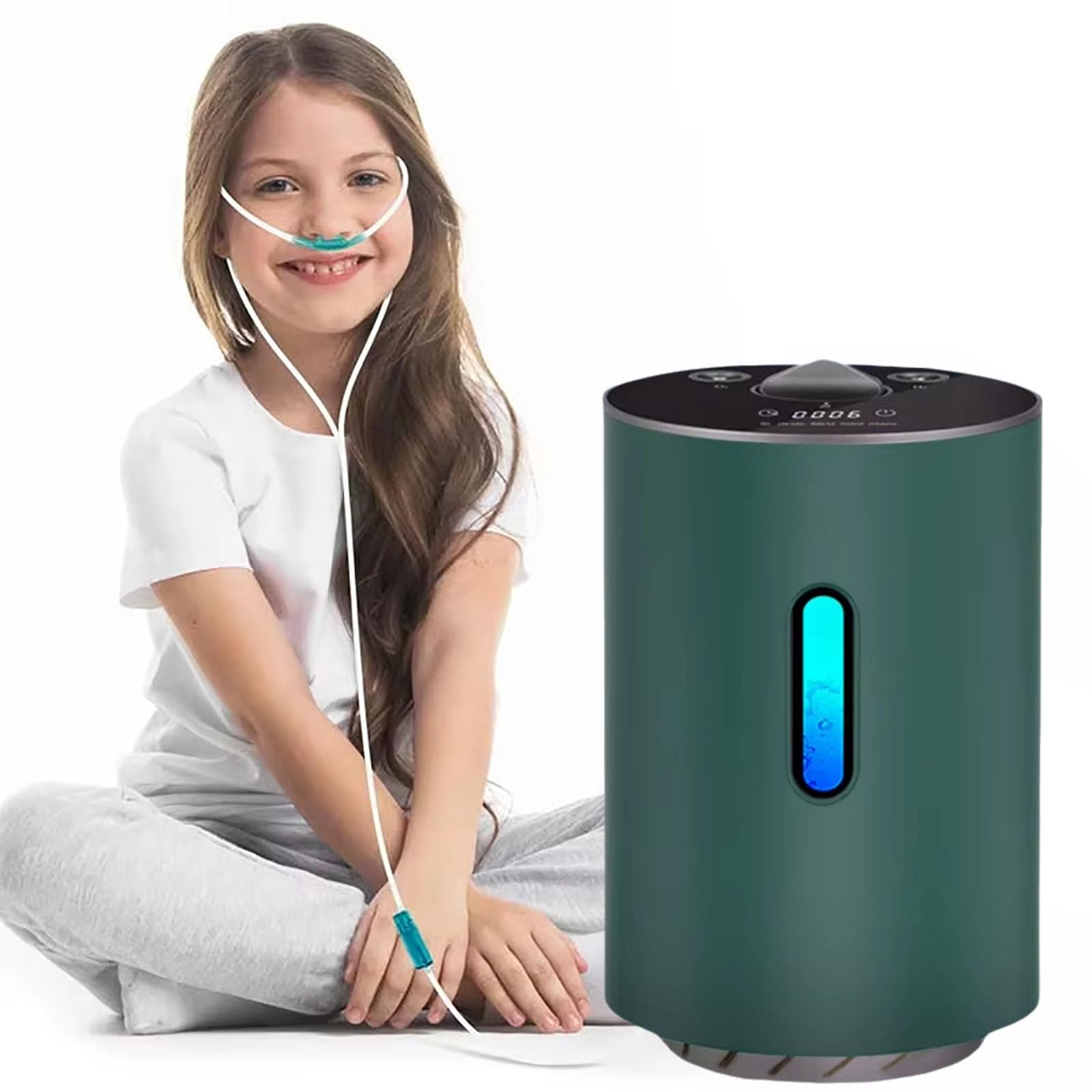 FXNFXLA 150/225ml/min Dual-Port Hydrogen Inhalation Machine, Browns Gas Inhaler, 99.99% High Purity H2 Inhaler, Touch Screen, Visual Window 225ml/min