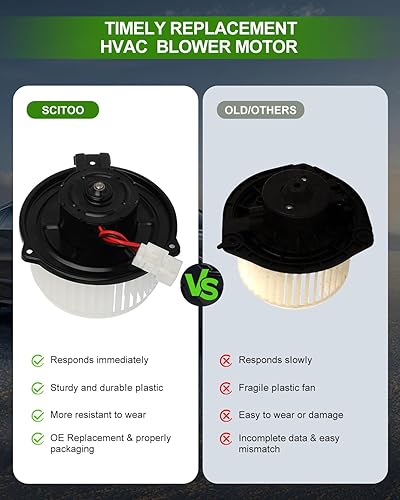 Vista 223 de SCITOO 700188 Reemplazo del motor del ventilador HVAC con jaula de ventilador para Toyota Tacoma 2005-2015, reemplazo OE - 87103-04043, 87103-04044